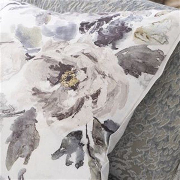 Shanghai Garden Ecru Linen Pillow by Designers Guild