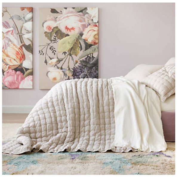 Lush Linen Puff Quilt, Shams by Pine Cone Hill