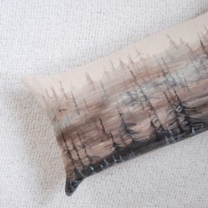 Tree Lines Hand Painted Decorative Pillow