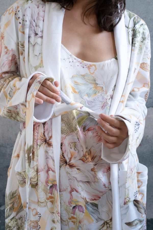 Boheme Floral Print Long Robe