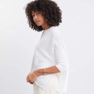 Catalina White Crewneck Sweater by Mersea